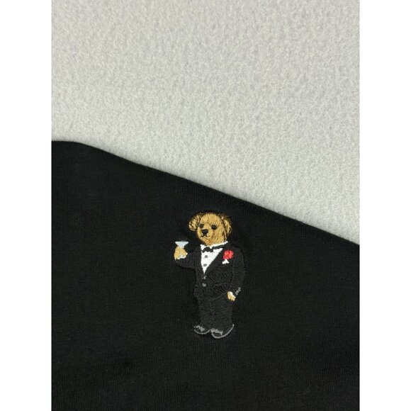 Polo Ralph Lauren Shirt Men's Large Tuxedo Bear Long Sleeve Classic Fit Black - Picture 3 of 15